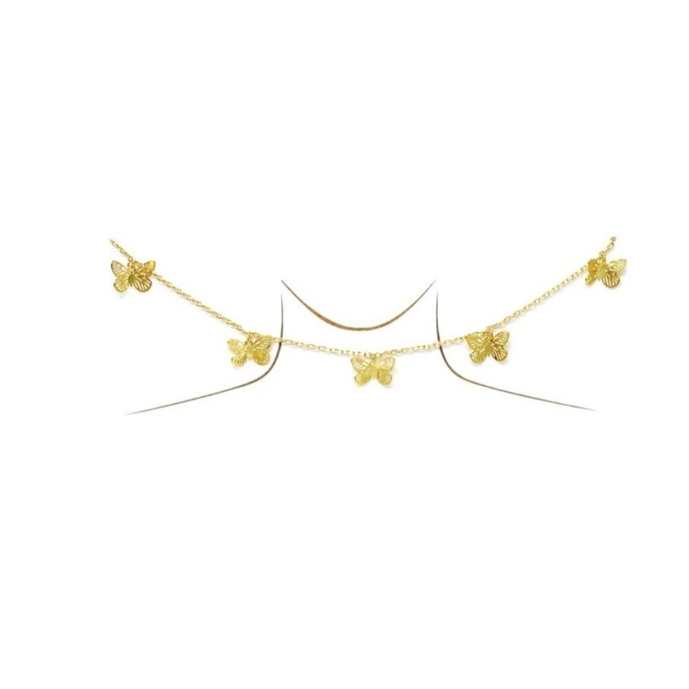 Gold Filigree Butterfly Adjustable Length Butterfly Necklace NWT